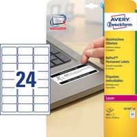 Avery Zweckform Abziehsichere Folienetiketten L6146-20 Weiß 63,5 X 33,9 Mm, 20 B