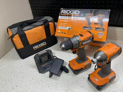 #ad #ad R97801 RIDGID 18V Brushless SubCompact Drill Impact Kit with 2 2.0Ah Batteries $109.99