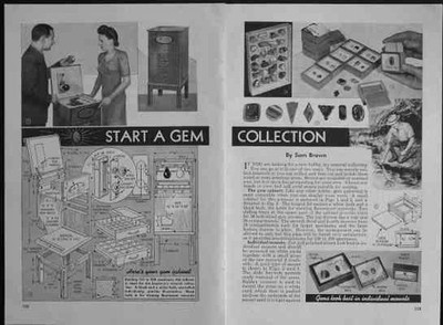 Gem Collecting & Lapidary 1945 HowTo INFO Grinding Polishing ~ Gem Cabinet PLANS