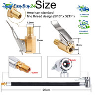 VentilverläNgerung Set 20Cm ReifenfüLler Schlauch 8Mm Autoventil Adapter Auto