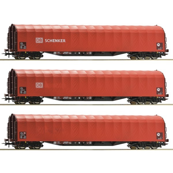 Roco 6600156 H0 3Er Set Schiebeplanenwagen Rilns, Db Ag, Ep. Vi H0 + Neu-image
