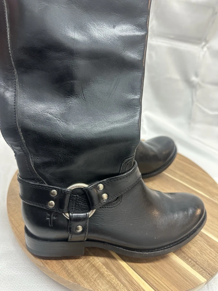 Botas con arnés Melissa para mujer FRYE talla 5,5 estilo B # 76927 negras Foto 2 de 4