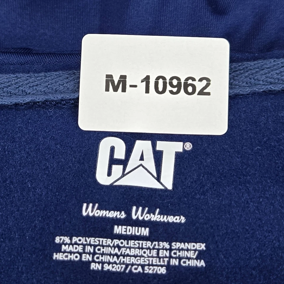 Sudadera con Capucha CAT Mujer MEDIANA Azul Marino Ropa Activa Logo 1/4 Cremallera Manga Larga Foto 2 de 4