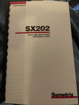 Symetrix Duel Microphone Pre-Amplifier Sx202 Users Manual And #Warranty Card