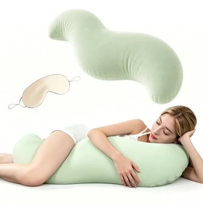 Snuggi Body Align Pillow, 105 × 30 Cm Pea Pod Body Pillow for Adults, Ergonom... - image 1 of 4