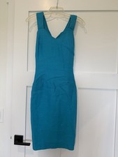 Michael K Vintage Made In USA Women’s Dress Linen Lined Torqouise Blue Size 6