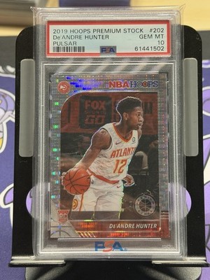 Panini Hoops Premium Stock 2019-20 De'Andre Hunter Hawks #202 Pulsar RC PSA 10