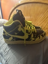 Nike High Top Tie Dye Black Yellow Lace Up Athletic Basketball Sneakers