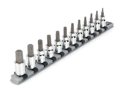 TEKTON 3/8 Inch Drive Torx Bit Socket Set with Rail, Inch, 3/8-inch 