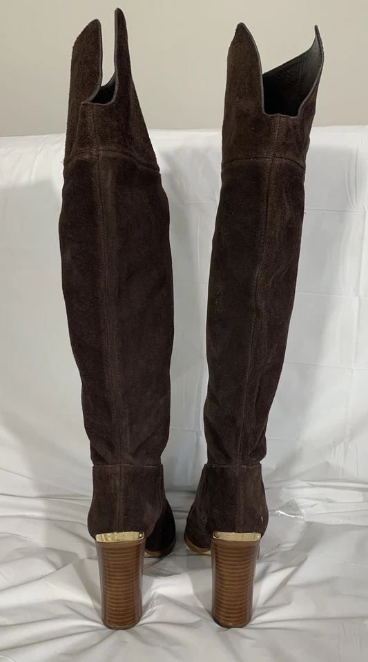 Michael Kors Women's 9M Brown Suede Thigh High Boots Pull On - Image 3 of 4