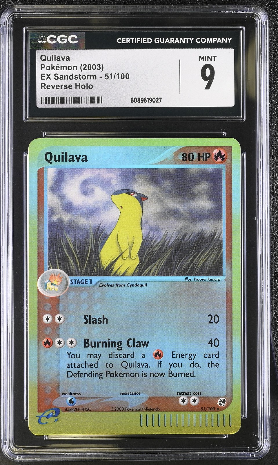 CGC 9 MINT Quilava 2003 EX Sandstorm 51/100 Reverse Holo Pokemon Card