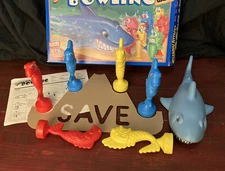 Vintage Shark Attack Bowling Floor Game 1991 Milton Bradley