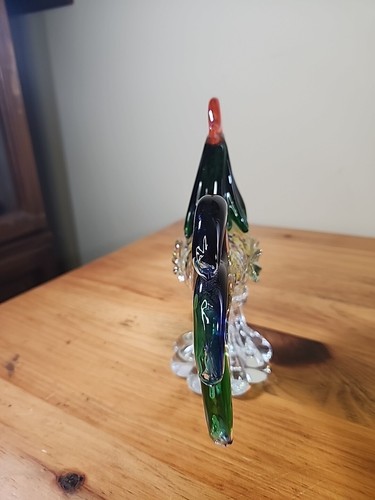 Murano Style Millefiori Multicolored Art Glass 9” Rooster. U1 Glass - Picture 4 of 5