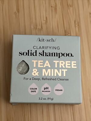 3)KIT*SCH CLARIFYING SOLID SHAMPOO TEA TREE & MINT BARS FOR DEEP CLEANSING 3.2OZ