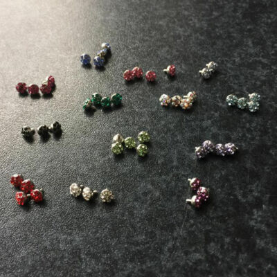 Dermal Anker Aufsatz 4 mm Anchor Uni viele Zirkonia Kristalle Head 1,2 mm