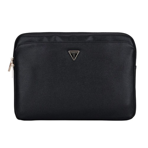 Guess Sleeve Housse Carnet 13/14" Logo Triangle Grainé Saffiano Noir - Photo 2/3