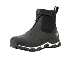 Muck Boot Women's Apex Mid Zip Boot, Black/White