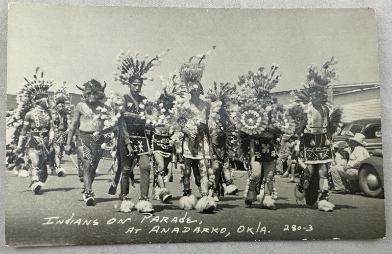 Antique Postcard RPPC PHOTO Indians On Parade Anadarko Oklahoma View eBay