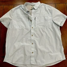 Duck Camp Shirt Mens Large L Green Long Sleeve Hunting Fishing Vented Button Up