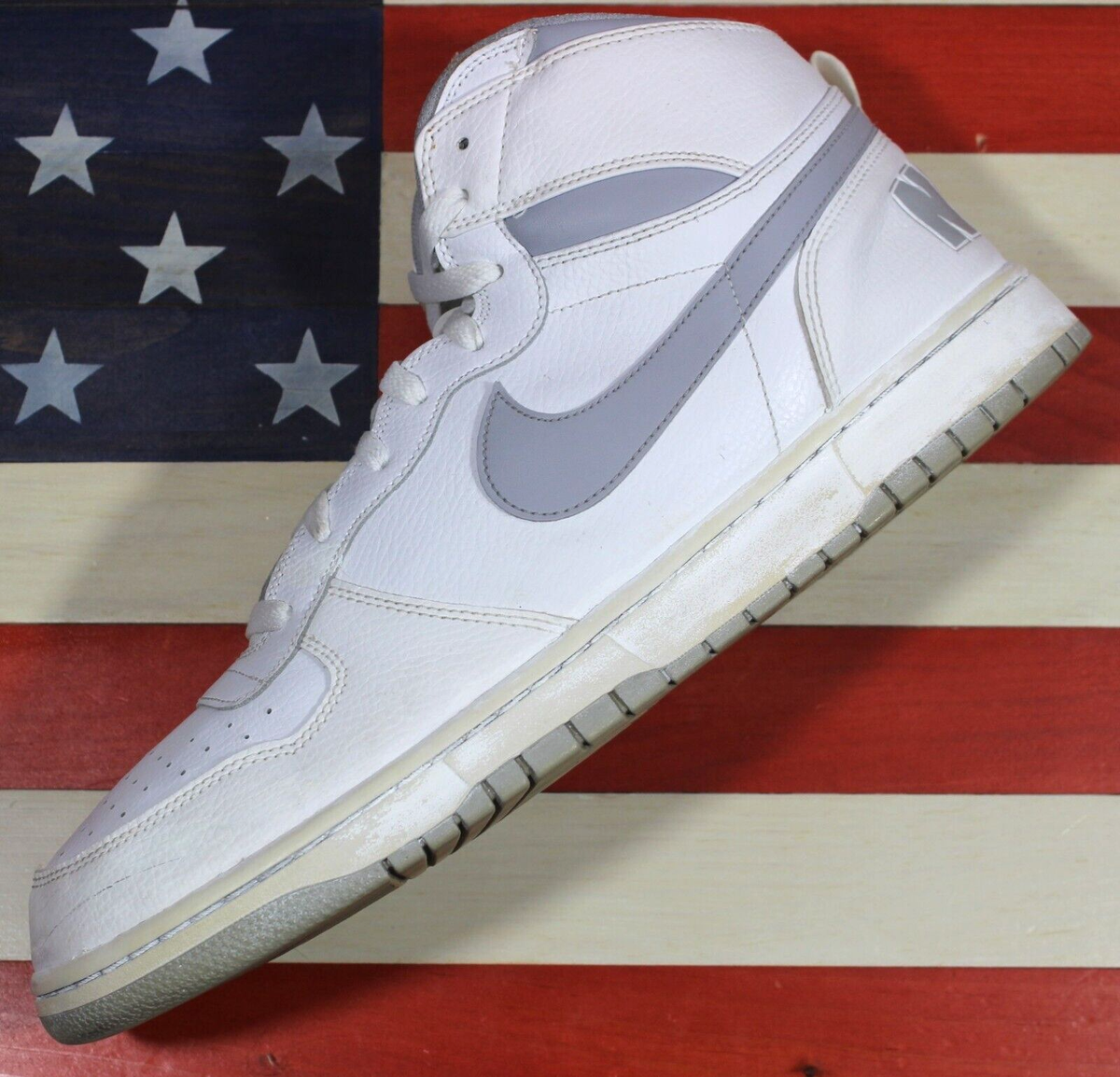 Big Nike High White/Wolf-Grey Basketball Shoe 2015 VTG Retro 