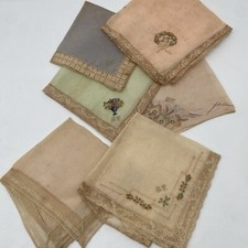 GORGEOUS Hand Embodied Vintage or Antique Silk Handkerchiefs. J.T. Initials