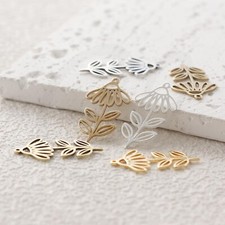 Premium Plated Laser Cut Solid Raw Brass Charm - Flower 17.1x14.8mm 4903C-7 