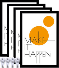 12X18 Picture Frame Set of 4, Black 12 X 18 Frame High Transparent Wall Gallery