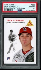 2018 Topps Throwback Thursday #252 Jack Flaherty RC Rookie Card PSA 10 Gem Mint