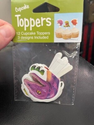 Creative Converting Party, 2.5'' 12ct Dinosaur Cupcake Toppers 3 Pcs, Multicolor 