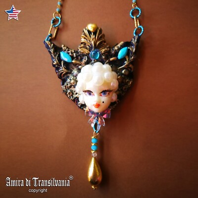 Belle Epoque Jewelry Art Deco Nouveau Doll Head Luxury Marilyn Monroe Drop Pearl