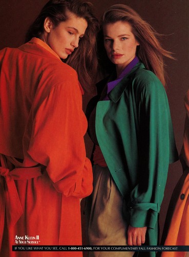 ANNE KLEIN magazine AD #048 CINDY CRAWFORD 1989 2 PGS - Picture 3 of 4