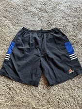 RARE VINTAGE 80 s/90 s ADIDAS size L Men s SHORTS NYLON Black/Blue LOGO Y24