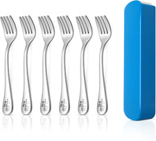 Toddler Fork, Haware 6 Pcs Stainless Steel Kids Forks Set, Small Metal Fork With