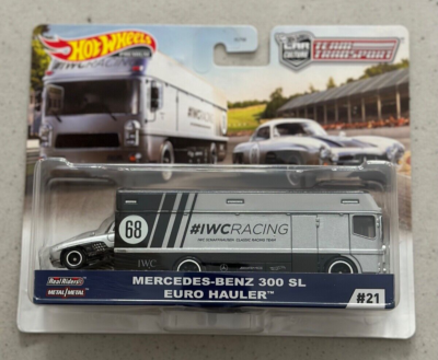 ミニカー Mercedes-Benz 300 SL Euro Hauler #21 Hot Wheels Team Transport 21 IWC Racing Mercedes-Benz 300 SL Euro