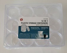 SE 12 Round Containers Inside with Screw-On Lids, 1-1/2" x 2", Clear - 87137DB