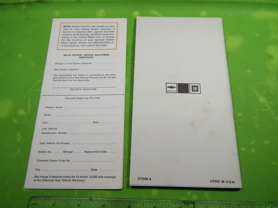 Chevrolet LUV 1978 camioneta pickup manual del propietario y garantía 473188 A nuevo en stock como nuevo Foto 2 de 4