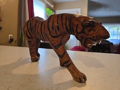 Vintage Large Paper Mache Tiger 7 3/4