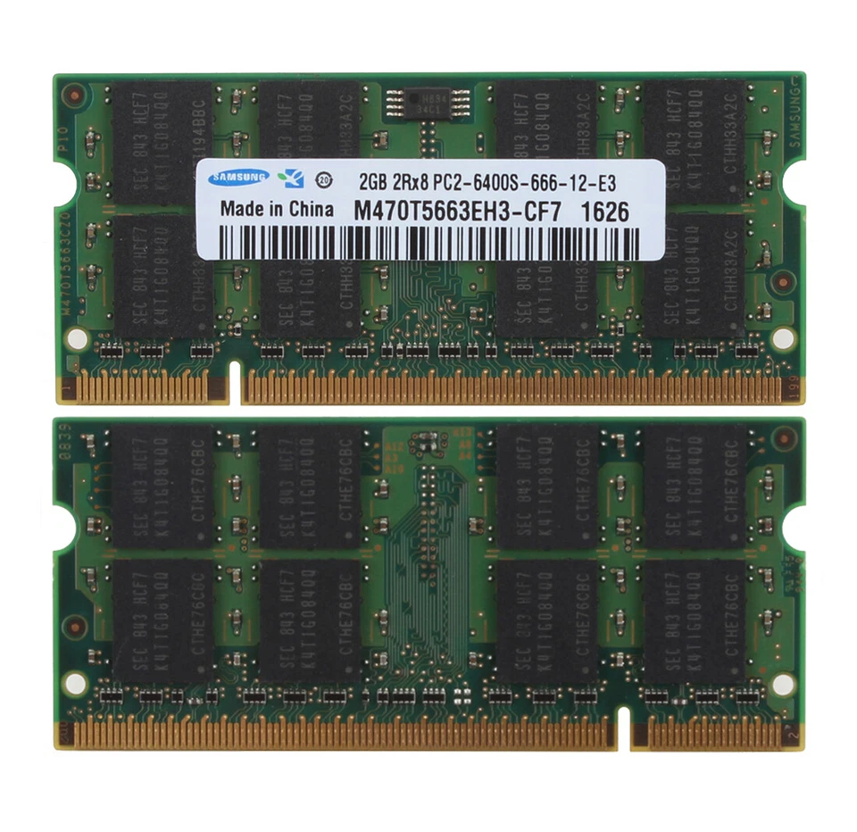 10pcs Samsung 2GB 2Rx8 PC2-6400 DDR2 800Mhz 200pin SODIMM Laptop Memory RAM 20G% - Image 2 of 4