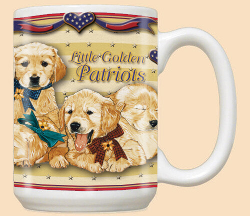 Golden Retriever Patriotic Ceramic Coffee Mug Tea Cup 15 oz - Bild 1 von 2