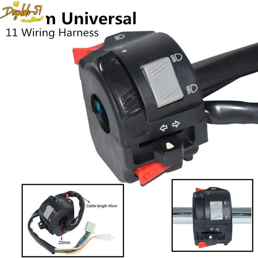 7/8" 22mm Moto ATV Bocina Señal de giro Luz Faro ON/OFF Interruptor Control Foto 3 de 4