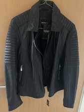 Barneys Ribbed Asymmetric Biker Original Leather Jacket