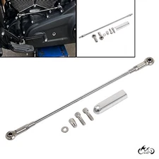 Chrome Round Shift Linkage Shifter Rod For Harley Softail Touring Street Glide