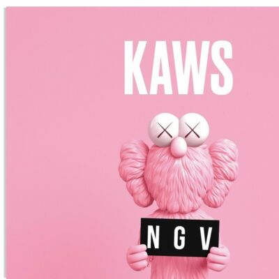 絵画+タペストリー KAWS x NGV BFF Exhibition Poster Pink KAWS 'BFF (Pink)', 2019 Companionship in the Age NGV Exhibition