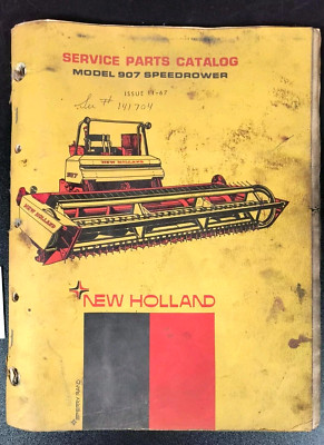 1968 New Holland Tractor Co 907 Speedrower Service Parts Catalog Manual Brochure