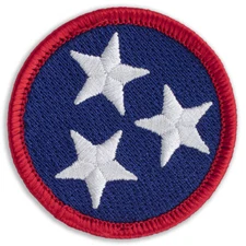 Tennessee Tristar Full Color Patch - 2" Round Embroidered Patch