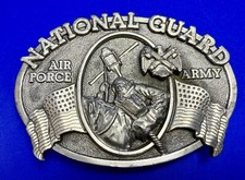 United States National Guard Air Force Army Vintage 1982 Bergamot Belt Buckle