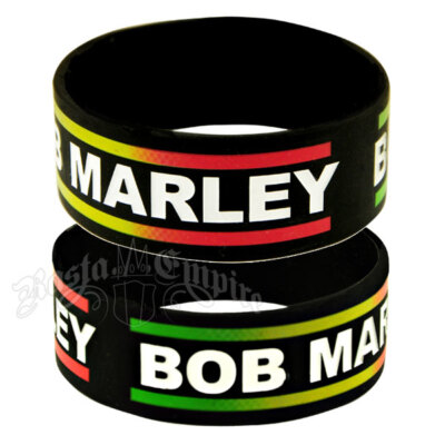 Bob Marley Black Silicon Rubber Wristband Bob Marley Wristband 25mm
