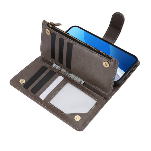 Zip Wallet Case Leather Flip Stand Cover For iPhone 16 Pro Max 15 Plus 14 13 12 - 第 8/18 張圖片