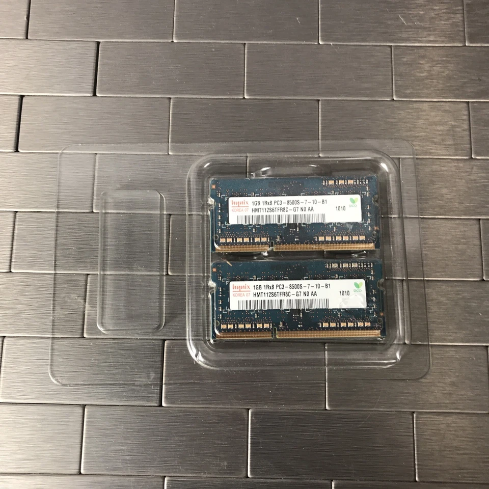 2x Hynix 1GB 1Rx8 PC3-8500S-7-10-B1 Apple HMT112S6TFR8C-G7 RAM MEMORY - Image 4 of 4