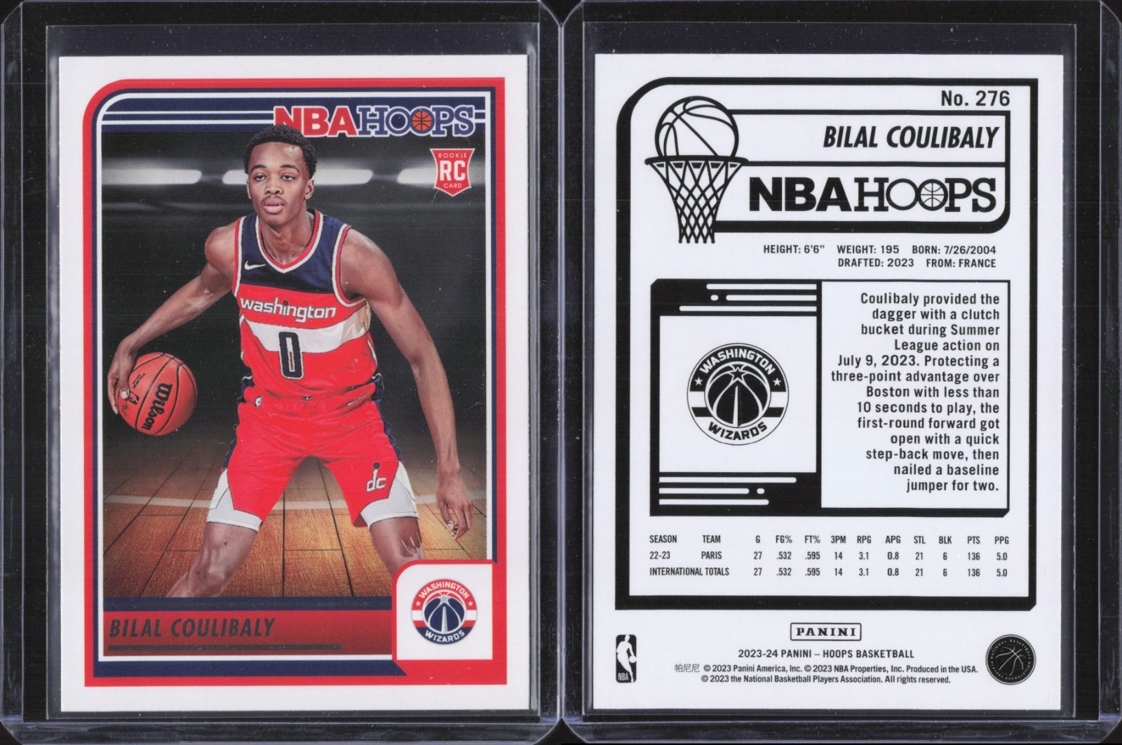 2023-24 NBA Hoops Bilal Coulibaly RC #276